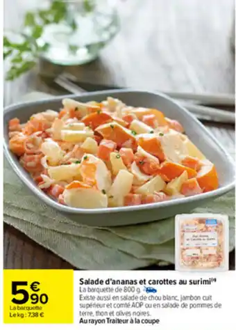 Carrefour Salade d'Ananas Et Carottes Au Surimi offre