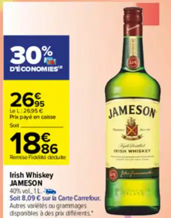 Carrefour Irish Whiskey Jameson offre