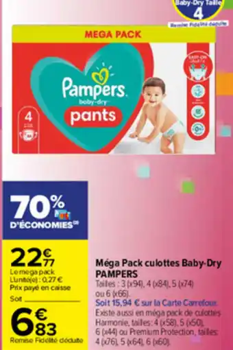 Méga Pack Culottes Baby-Dry Pampers
