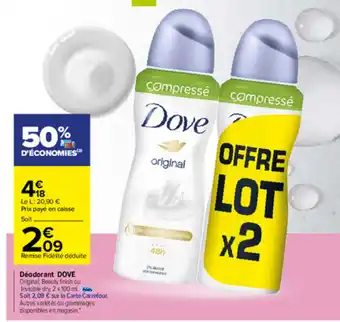 Carrefour Déodorant Dove offre