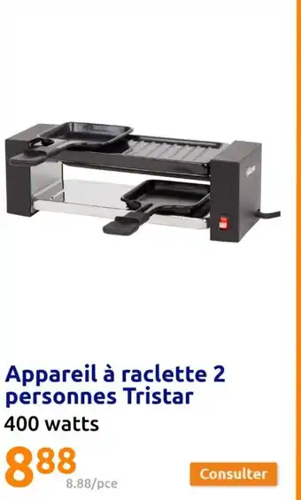 Action Appareil à raclette 2 personnes Tristar offre