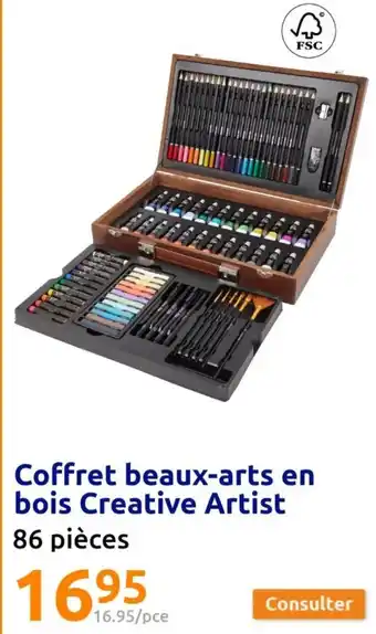 Action Coffret beaux-arts en bois Creative Artist 86 pièces offre