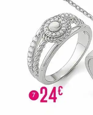 E.Leclerc Bague en argent rhodié et oxydes de zirconium offre