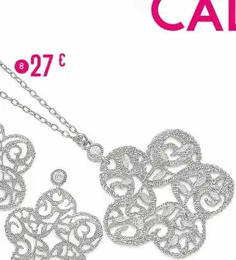 E.Leclerc Collier en argent rhodié et oxyde de zirconium offre