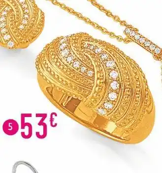 E.Leclerc Bague en plaqué or et oxydes de zirconium offre
