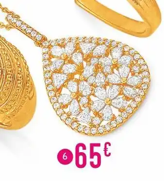 Collier en argent doré et oxydes de zirconium