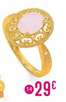 E.Leclerc Bague en plaqué or, oxydes de zirconium et verre offre