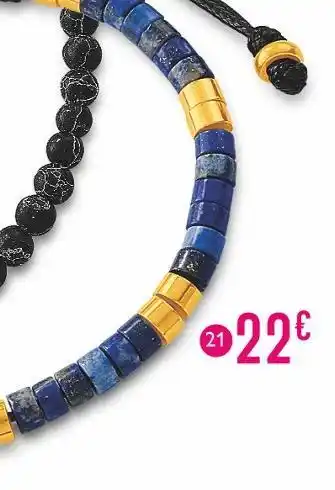 E.Leclerc Bracelet cordon en acier et lapis lazuli offre