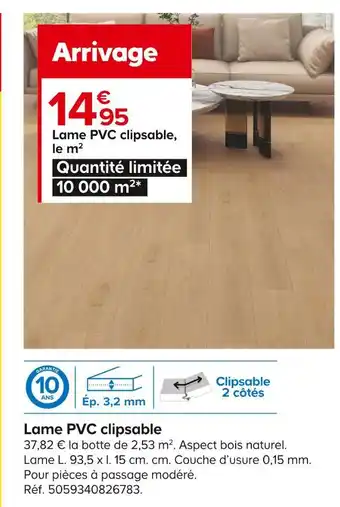 Castorama Lame pvc clipsable offre