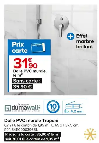 Castorama Dumawall dalle pvc murale trapani offre