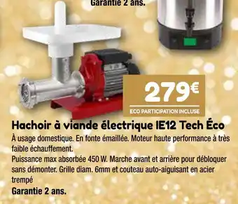 Point Vert Hachoir à viande électrique ie12 tech éco offre