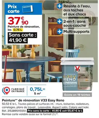 Castorama V33 peinture de rénovation easy reno offre