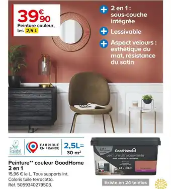 Castorama Goodhome peinture** couleur 2 en 1 offre