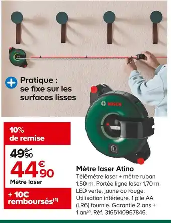 Castorama Bosch mètre laser atino offre