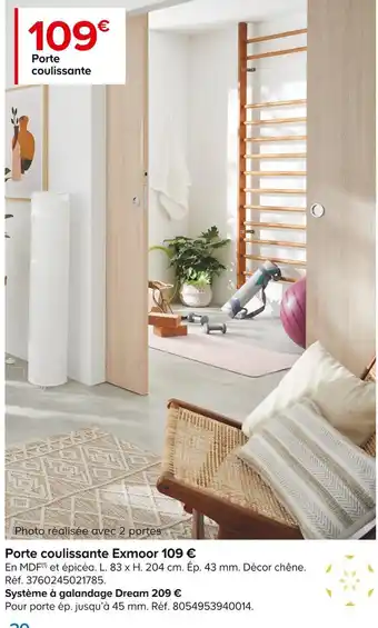 Castorama Porte coulissante exmoor 109 € offre