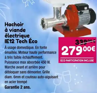 Point Vert Hachoir à viande électrique ie12 tech éco offre