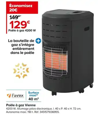 Castorama Favex poêle à gaz vienne offre