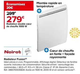 Castorama Noirot radiateur fusion offre