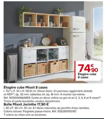 Castorama Goodhome étagère cube mixxit 8 cases offre