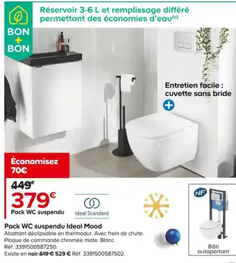 Ideal standard pack wc suspendu ideal mood