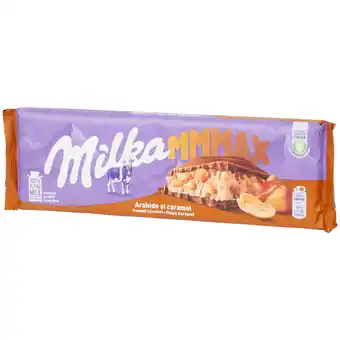Action Milka tablette de chocolat milka mmmax cacahuètes au caramel offre