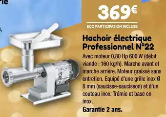 Point Vert Hachoir électrique professionnel n°22 offre