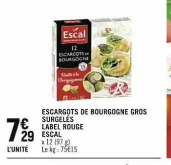 Spar ESCARGOTS DE BOURGOGNE GROS SURGELÉS offre