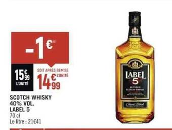 Spar SCOTCH WHISKY 40% VOL. offre