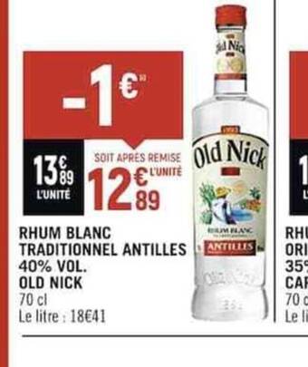 Spar RHUM BLANC TRADITIONNEL ANTILLES ANTILLES offre