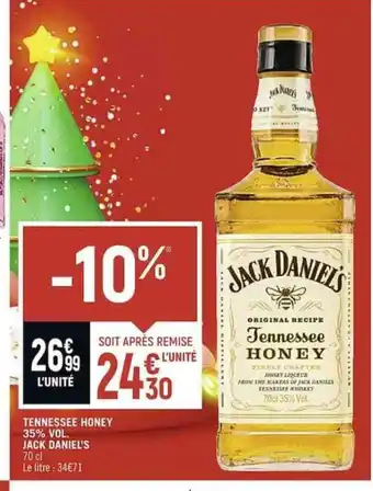 Spar TENNESSEE HONEY 35% VOL. JACK DANIEL'S offre