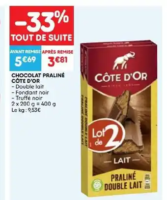 CHOCOLAT PRALINÉ CÔTE D'OR