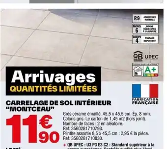 Brico Dépôt CARRELAGE DE SOL INTÉRIEUR "MONTCEAU" offre