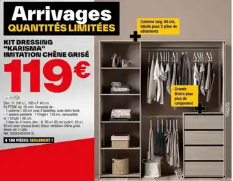 Brico Dépôt KIT DRESSING "KARISMA” IMITATION CHÊNE GRISÉ offre