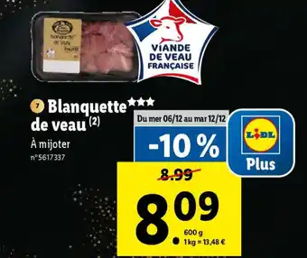 Lidl Blanquette de veau offre