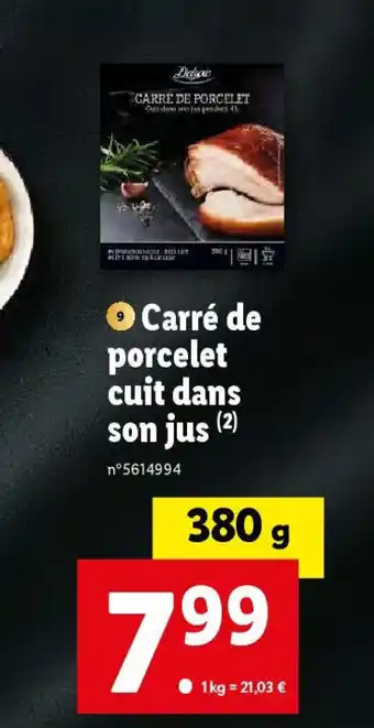 Lidl Carré de porcelet cuit dans son jus offre