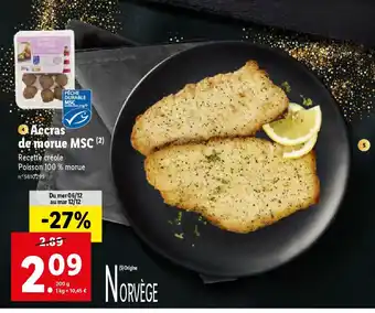 Lidl Accras de morue MSC offre