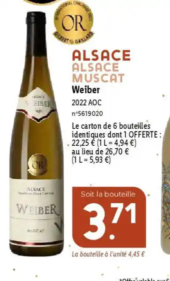 Lidl ALSACE ALSACE MUSCAT Weiber offre