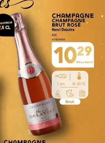 Lidl CHAMPAGNE CHAMPAGNE BRUT ROSÉ Henri Delattre offre