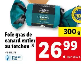Lidl Foie gras de canard entier au torchon offre