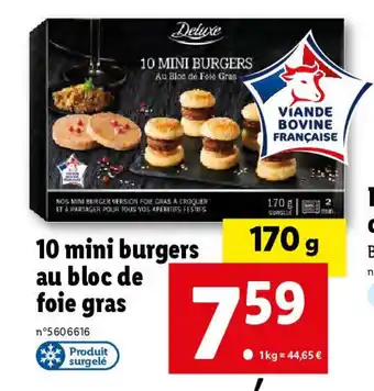 10 mini burgers Au Bloc de Foie Gras