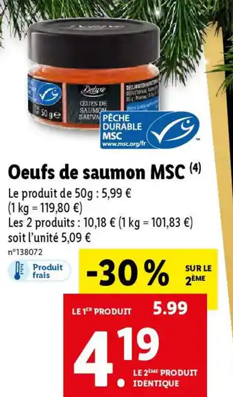 Lidl Oeufs de saumon MSC (4) offre