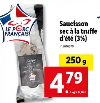 Lidl Saucisson sec à la truffe d'été (3%) offre