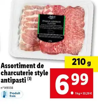 Lidl Assortiment de charcuterie style antipasti (3) offre