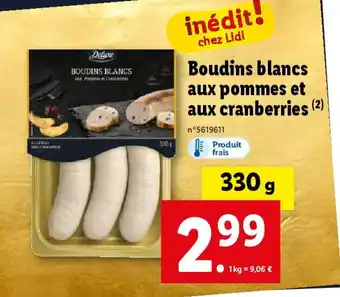 Lidl Boudins blancs aux pommes et aux cranberries (2) offre