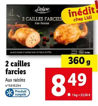 2 cailles farcies