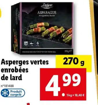 Lidl Asperges vertes enrobées de lard offre