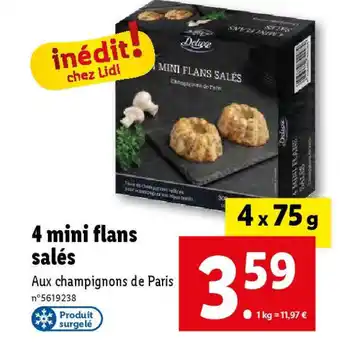 Lidl 4 mini flans salés offre