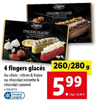 Lidl 4 fingers glacés offre