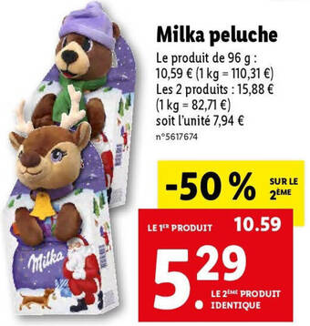 Lidl Milka peluche offre
