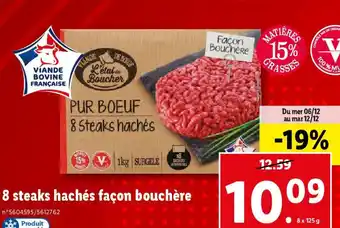 Lidl 8 steaks hachés façon bouchère offre